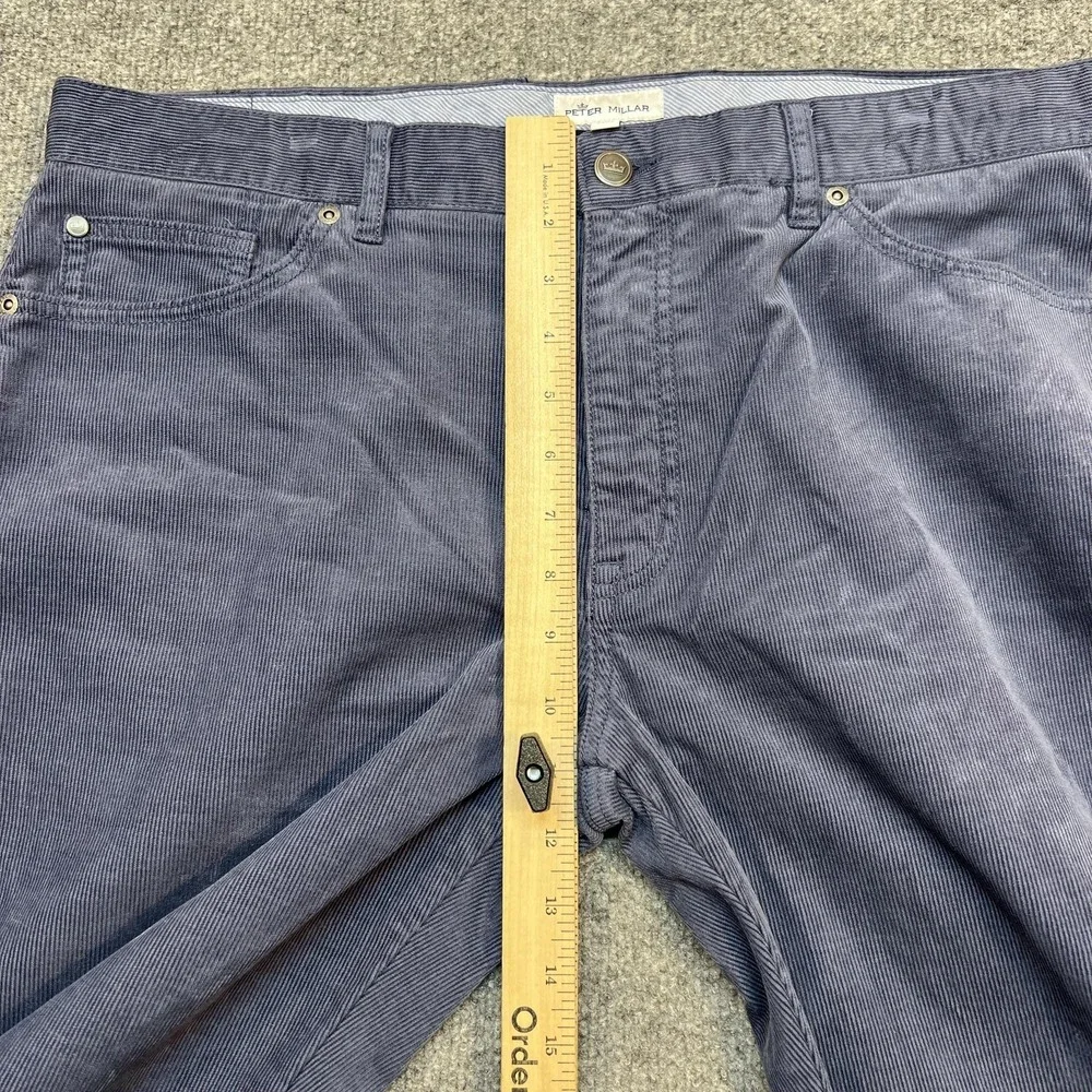 Peter Millar Pants Mens 38 Blue Corduroy Stretch Khakis 5 Pocket Casual
